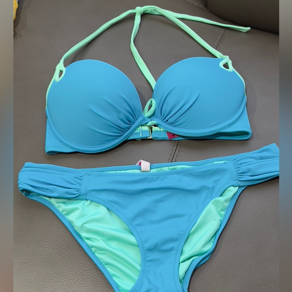 Victoria secret turquoise two-piece swimsuit
